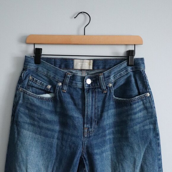 Everlane Women's Sz 27R The Summer Distressed High Rise Medium Wash Denim Jeans - Picture 3 of 11
